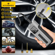 HYVOHEX C2 Compressore d'aria per auto wireless Ciclo di lavoro al 100% 4000mAh Pompa di gonfiaggio per pneumatici con luce a LED per auto Moto Palle
