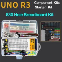 830 Loch Steck brett Kit für uno r3 Komponenten Kits Starter Kit MB-102 Jumper Caps Widerstände LEDs Punch downs Dupont Draht