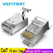 Tions Cat7 RJ45 Stecker Cat8/6/5e STP 8P8C Modulare Ethernet Kabel Kopf Stecker Gold-überzogen für netzwerk RJ 45 Crimper Anschlüsse