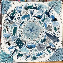 Winter Seide Kaschmir Schal 12 Tiere Drucken Schals Warm Halten Pashmina Frauen Platz Schals Wraps Marke Hijab Schal Bandana 135 CM
