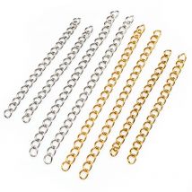 50 stücke 4x3mm 50/70mm Länge Edelstahl Bulk Halskette Verlängerung kette Schwanz Extender Armband Ketten für DIY Schmuck herstellung