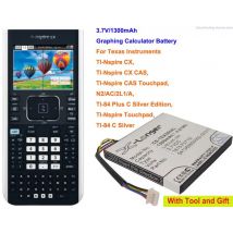 Cameron Sino 1300 mAh Taschenrechner-Akku für Texas Instruments TI-Nspire CX, TI-Nspire Touchpad, TI-84 C Silber, TI-Nspire CX CAS