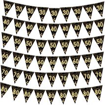18 21 30 40 Jahre alles Gute zum Geburtstag Papierbanner Geburtstag Party Dekorationen Erwachsene Schwarz Gold Jubiläum Partyzubehör Foto Requisiten
