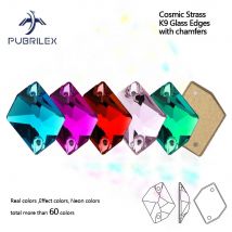 Pubrilex Cosmic Shape Strasssteine zum Aufnähen, K9-Glaskristall-Strasskante mit Fasen-Strasssteinen für die Dekoration von Kleidungsstücken und Schmuck