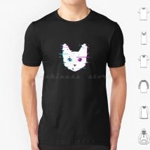 Cyber Cat T Shirt 6xl Cotton Cool Tee Glitch Glitched Art Cat Cool Cat Futuristic Vaporwave Synthwave Neon Disturbance