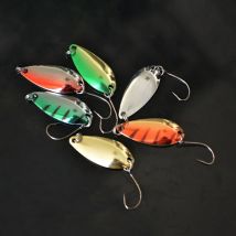 6 teile/los 3g 3,1 cm Angelgerät Köder Angeln Metall Löffel Köder Köder Für Forelle Bass Löffel Kleine harte Pailletten Spinner Löffel