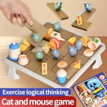 Katze & Maus Logikspiel Familie Montessori Puzzle Brettspiel Kinder Bildung Lernspielzeug Geburtstag Weihnachtsgeschenk