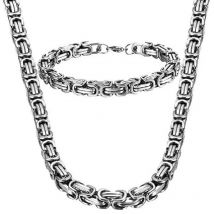Byzantinische Ketten-Halsketten aus Edelstahl für Männer, verblasst nie, Schmuck, handgefertigte Halsketten, Schmuck, Geschenke, 4 mm, 5 mm, 6 mm, 8 mm