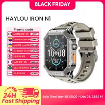 HAYLOU IRON N1 Smart Watch Display AMOLED da 2,13'' 5ATM Impermeabile Chiamata Bluetooth Sport Smartwatch per esterni 30 giorni di durata della batteria