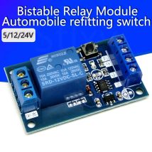Modulo relè bistabile Modulo relè a pulsante singolo 5V/12V Modifica auto con un tasto Start-Stop Interruttore di modifica auto autobloccante