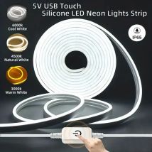 Sensore tattile Strisce LED Insegna al neon 5V USB Dimmerabile Lampada al neon impermeabile Nastro flessibile Silicone Camera da letto Retroilluminazione Decorazioni fai da te