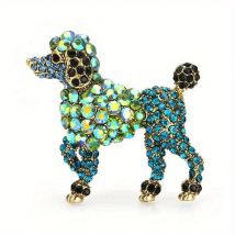 SKEDS Elegant Women Full Crystal Dog Brooch Badges Luxury Vintage Exquisite Shiny Rhinestone Animal Pin Buckles For Women Men