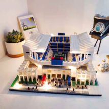 Malag Football Stadium DIY-Bausteine-Set, ultra-detailliertes 3D-Modell, Sammlerbausatz für Sportbegeisterte, ideales Geschenk