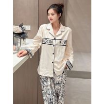 2025 Autumn Winter High-end Luxury Velvet Women Pajamas Two Piece Set Thick Fleece Warm Long Sleeve Pants Homewear Sleepwear