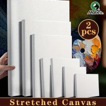 Marie's 2er-Pack, 8 Größen, blanko, gespannte Leinwand, großweiß, vorbereitete Mini-Rahmebretter zum Malen, Zeichnen, Öl, Acryl, Tempera