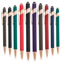 50 Stück Metall-Kugelschreiber mit Stylus-Spitze für Touchscreens, Schreiben, Schreibwaren, Büro, Schule, Geschenke, kostenloser individueller Logo-Name