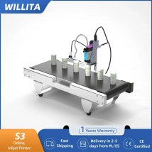 WILLITA S3 Online Thermo-Tintenstrahldrucker mit Förderband, automatische kontinuierliche Kodierungsmaschine für Barcode, Ablaufdatum, QR-Code