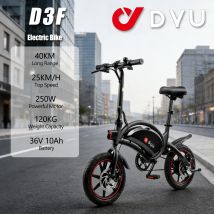 DYU D3F Bici elettrica pieghevole per adulti 250W Bicicletta da strada elettrica 36V 10Ah Fatbike E-bike 14 "Pneumatico 25 km/h Velocità massima