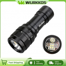 Wurkkos DL07 Dive Flashlight Mulit Color LED White Red Light Rechargeable Rotary Switch Waterproof Powerful 26650 Flood and Spot
