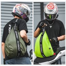 Borse per casco da moto Borse da viaggio per donna e uomo Borse da moto riflettenti di grande capacità Accessori per zaino per casco da moto