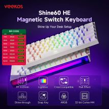 AKKO x Veekos Shine60 HE Tastiera con interruttore magnetico 60% Trigger rapido Keboard RT 0.01mm Snap Key Tastiera personalizzata per giocatori Esports