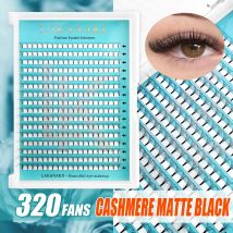 Lakanaku 320-Fächer, vorgefertigte Volumenfächer, 3D, 4D, 5D, 6D, weicher Kaschmir, matte Wimpern, großes Fassungsvermögen, Cilios, individuelle Wimpernverlängerung
