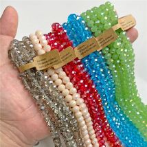 Transparente facettierte Rondelle österreichische Kristallperlen 5*8 4*6mm Glas lose bunte Perlen für Schmuckherstellung Zubehör Stränge