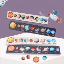 Nuovi giocattoli in legno Montessori Otto pianeti Puzzle Terra Sole Sistema solare Pianeti Pianeti Cognizione Giocattoli educativi Regali per bambini