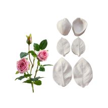 New Rose &Leaf Silicone Mold DIY Pastry Cake Fondant Leaf Mould Dessert Chocolate Flower Clay Decoration Bake Tool M2879