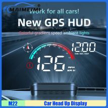 MAIMEIMI M22 GPS HUD Head Up Display Universeller digitaler Tachometer LCD-Projektion auf Glas-Windschutzscheiben-Projektorzeit für alle Autos