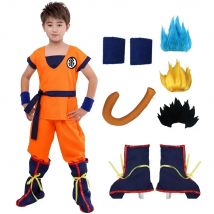 Halloween Erwachsene Kinder Anzüge Son Goku Gui Karneval Anime Cosplay Urlaub Kostüme Schwanz Handgelenk Perücke Blau Gold Kinder Dress Up