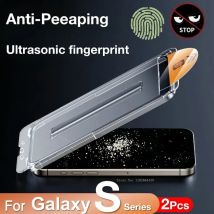 2Pcs Für Samsung Galaxy S24 Ultra S23 S22 S21 S25 Plus 5G Anti-Haftung Ultraschall-Fingerprint Screen Protector gehärtetem Glas