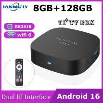 2026 Neue Smart-TV-Box T1+ RK3518 Android 16 WiFi 6 BT 5.4 Dual-UI-Schnittstelle 8K Ultra HD 8 GB RAM 128 GB ROM Smart Media Player