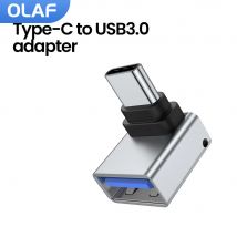 Olaf 90 °   Adattatore angolare da tipo C a USB 3.0 Adattatore da USB femmina a tipo c maschio Adattatore di ricarica rapida OTG USB C per Xiaomi Laptop PC U Disk