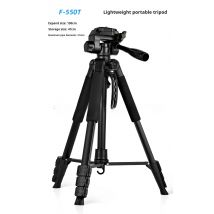 F550T Professional Tripe for Cell Phone Camera 180cm Tripod for Mobile Phone Tripod with Remote Light Night Fishing Light Stand