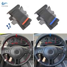 Für BMW E39 2000-2003 E46 325i X5 E53 1999-2003 Z3 E36 2000-2002 Perforiertes Leder Handgenähte Auto Lenkrad Abdeckung Trim