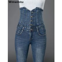 Sexy Super Hohe Taille Dünne Bleistift Jeans Frauen Streetwear Taste Fly Denim Hosen Koreanische Stretch Vaqueros Große Größe 36 Pantalones