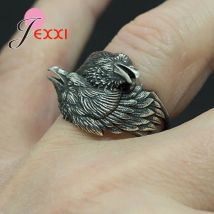 Männer Zwei Entwirrte Ravens Mens Ringe Ravens Nordischen Mythologie Crow Tibetischen Silber Ringe Nordic Amulett Schmuck Party