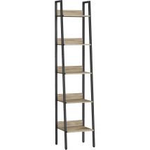 VASAGLE Standregal, Bücherregal, Leiterregal, 140/170 cm, Industrie-Design