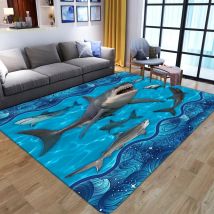3D Ozean lebendige Hai weiche Flanell große Teppiche Kind Tatami Fußmatten Schlafzimmer Zuhause Wohnzimmer waschbare rutschfeste Spielbereich Teppiche
