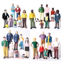 Realistische Details, Rollenspiel, multikulturelle Figuren, kaukasische, afroamerikanische, asiatische, stimmhafte Familien, Modellspielzeugfiguren