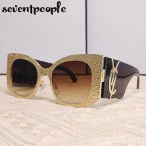 Übergroße runde Cat-Eye-Sonnenbrille für Damen, 2024, Luxus-Markendesigner, Vintage, winddicht, großer Rahmen, Sonnenbrille für Damenbrillen