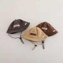 Mädchen Baby Mode Stickerei Brief Sonnencreme Fischer Mütze Junge Kinder lässig Urlaub Hut Säugling Baumwolle Kappen Kind Becken Hüte