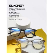 TR90 Frame Myopia Glasses Photochromic Or Blue Light Blocking Lenses Men Women Nearsighted Astigmatism Prescription Custom UF71