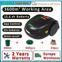 Per grande prato DEVVIS E1600T Robot tosaerba - Copertura 3600m2, con batteria al litio da 15,6 Ah Cavo virtuale da 600 m per prati di grandi dimensioni