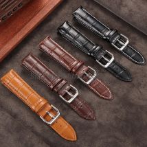  10/12/13/14/15/16/17/18/19/20/21/22/23/24mm Genuine Leather Strap Watch Band for Seiko Business Bracelet Black Brown Wristbelt