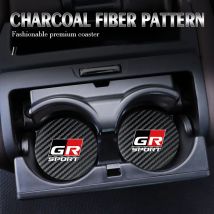 2 SZT. Podkładki Samochodowe Skórzane Podstawki Pod Kubki Akcesoria Samochodowe Do Toyota Camry Yaris Rav4 Corolla Aqua Cross Auris TRD GR Sport