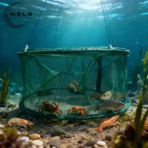 Foldable Fishing Trap 50cm – Automatic Pop-Up Fish Shrimp Crab Net, 5-Entrance Collapsible Bait Trap for River, Lake Ocean Fish