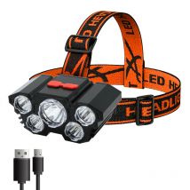 5 latarka LED do ładowania z wbudowanym akumulatorem 18650 mocnym światłem kempingowym Adventure