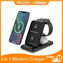 3-in-1 faltbarer kabelloser Ladeständer 30 W Schnellladestation für iPhone 16 15 14 13 12 11 iWatch 8 7 6 Airpods Pro